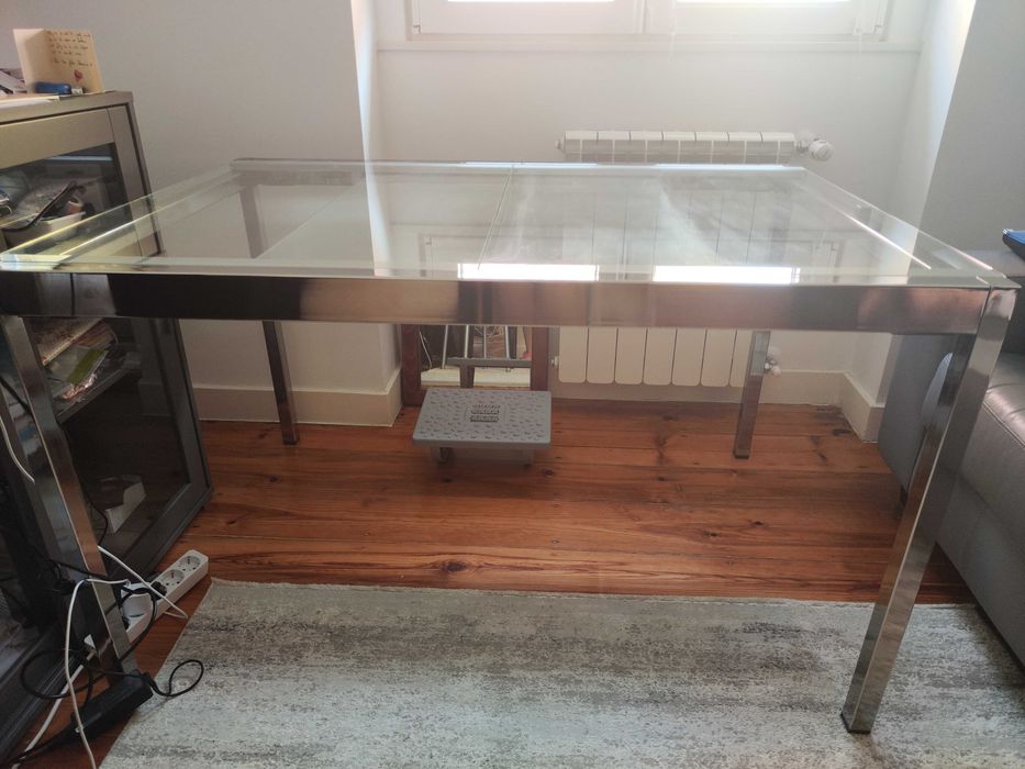 Mesa vidro extensível
