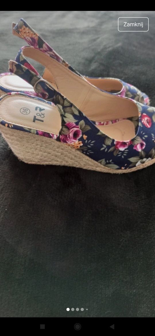 Sandały espadryle na koturnie 36
