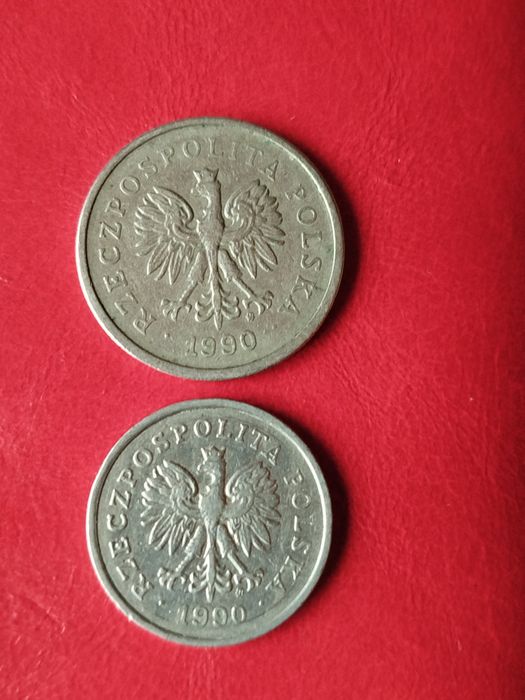 Zestaw monet 1 złoty 50 groszy z roku 1990