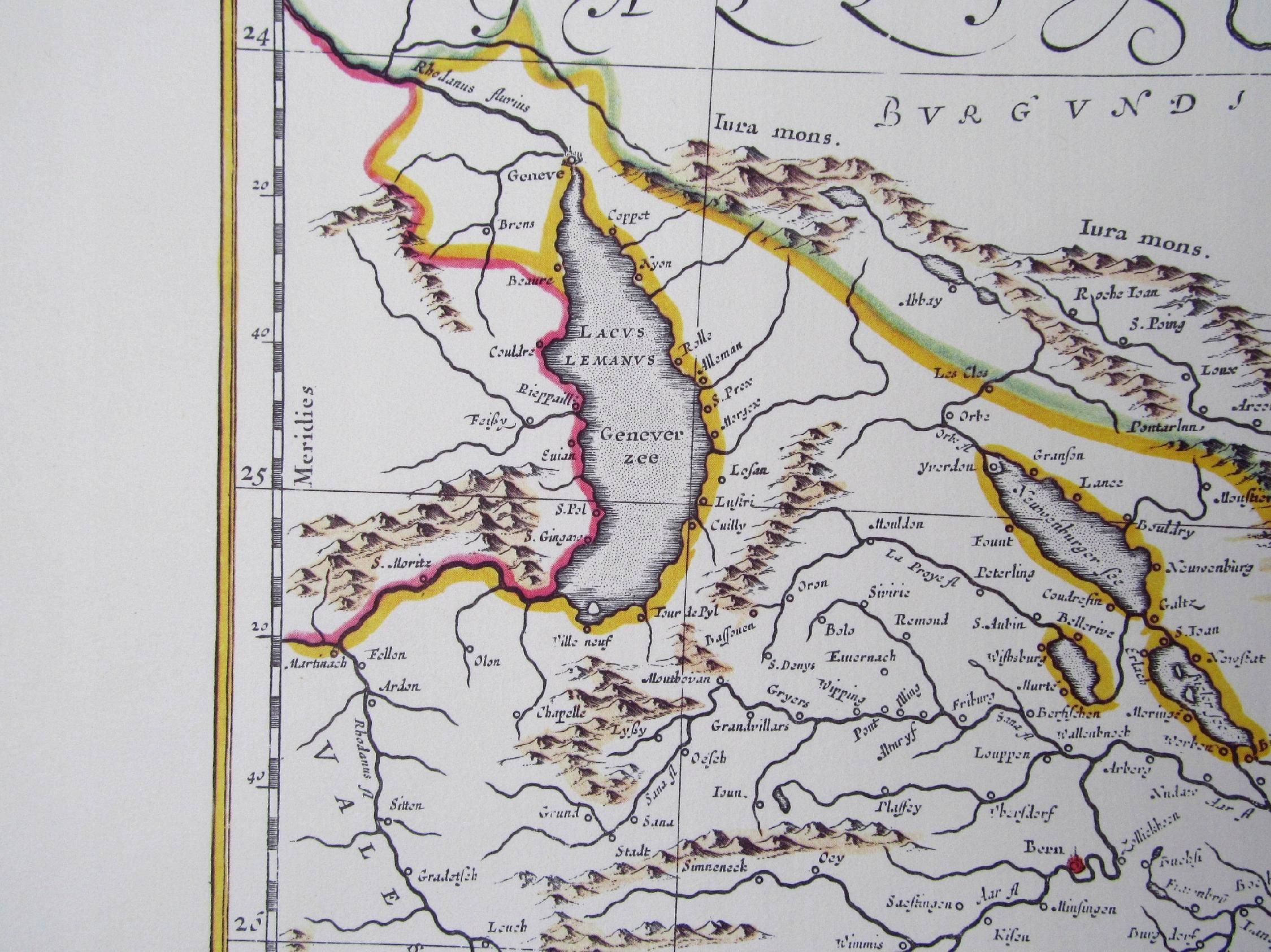 stara mapa 1663 ren niemcy europa rzeka godła 51