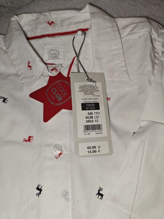 NOWA Koszula świąteczna i sweterek renifer Cool Club Smyk rozm. 98/104