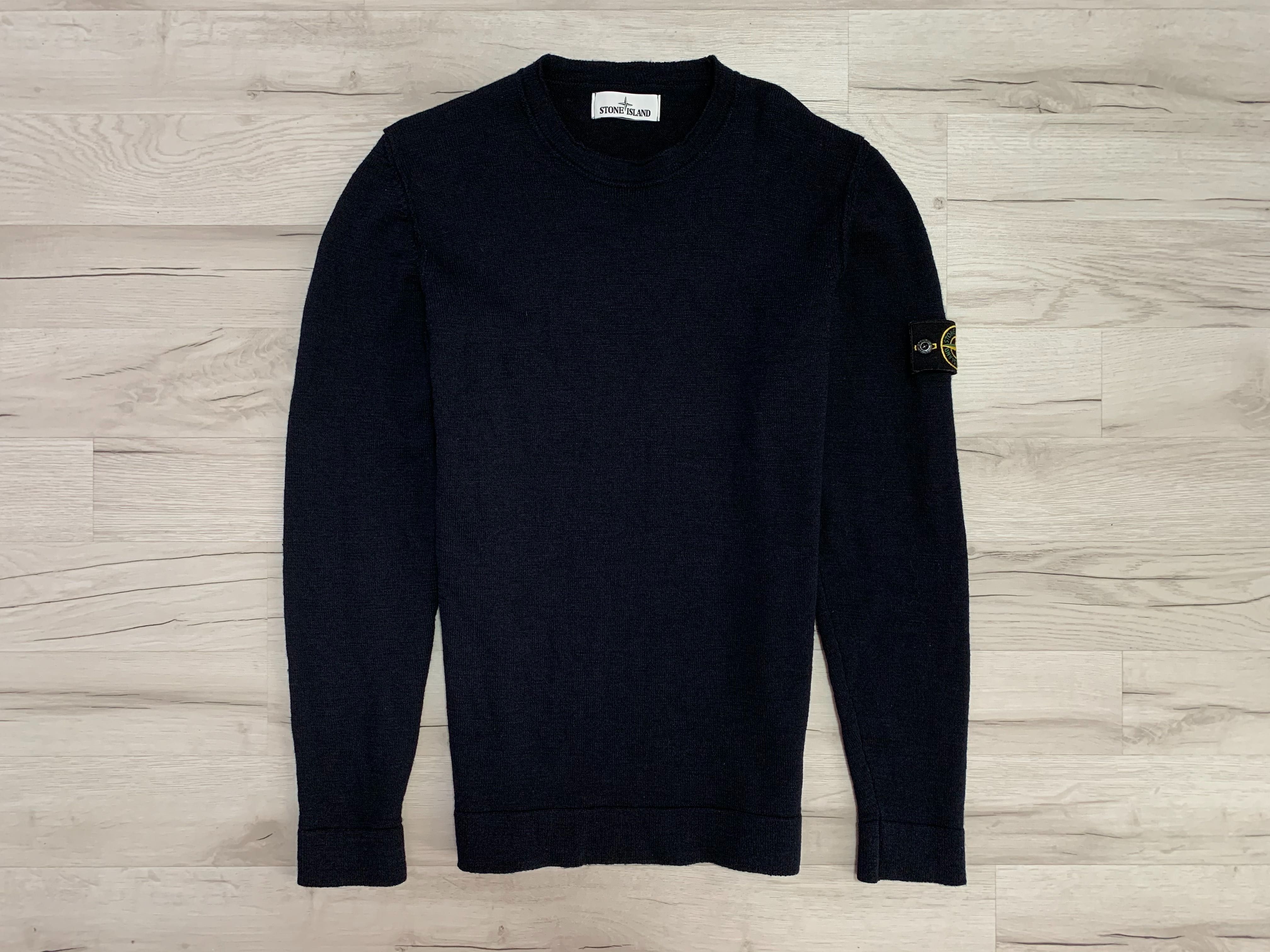 Stone Island_Logo_Patka_Vintage Sweter Sweterek Navy Meski_L