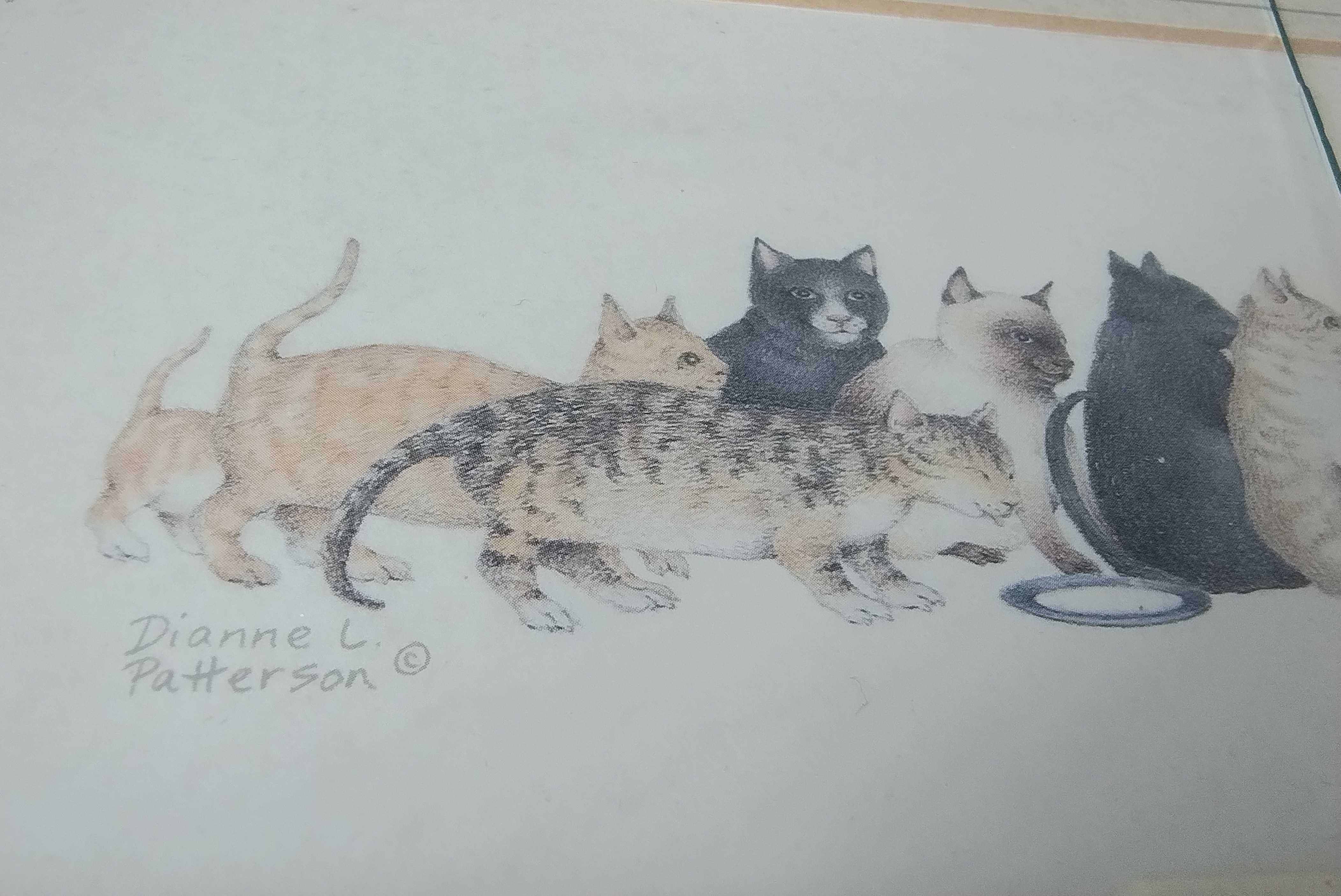 Obraz litografia grafika obrazek Dianne Patterson KITTY koty kotki kot