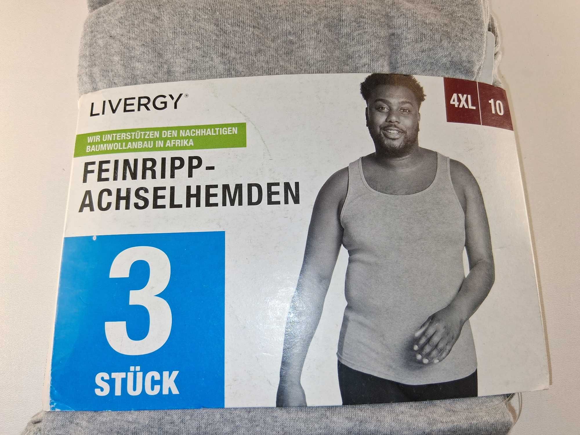 A154 Zestaw 3-Pak Livergy Męskie Koszulki Na Ramiączkach Szary 4XL