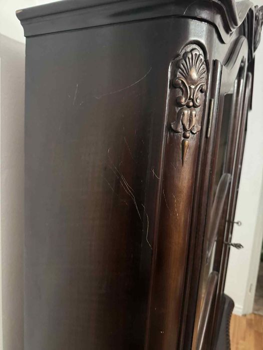 mebli z litego drewna w stylu chippendale na lwich łapach - antyk