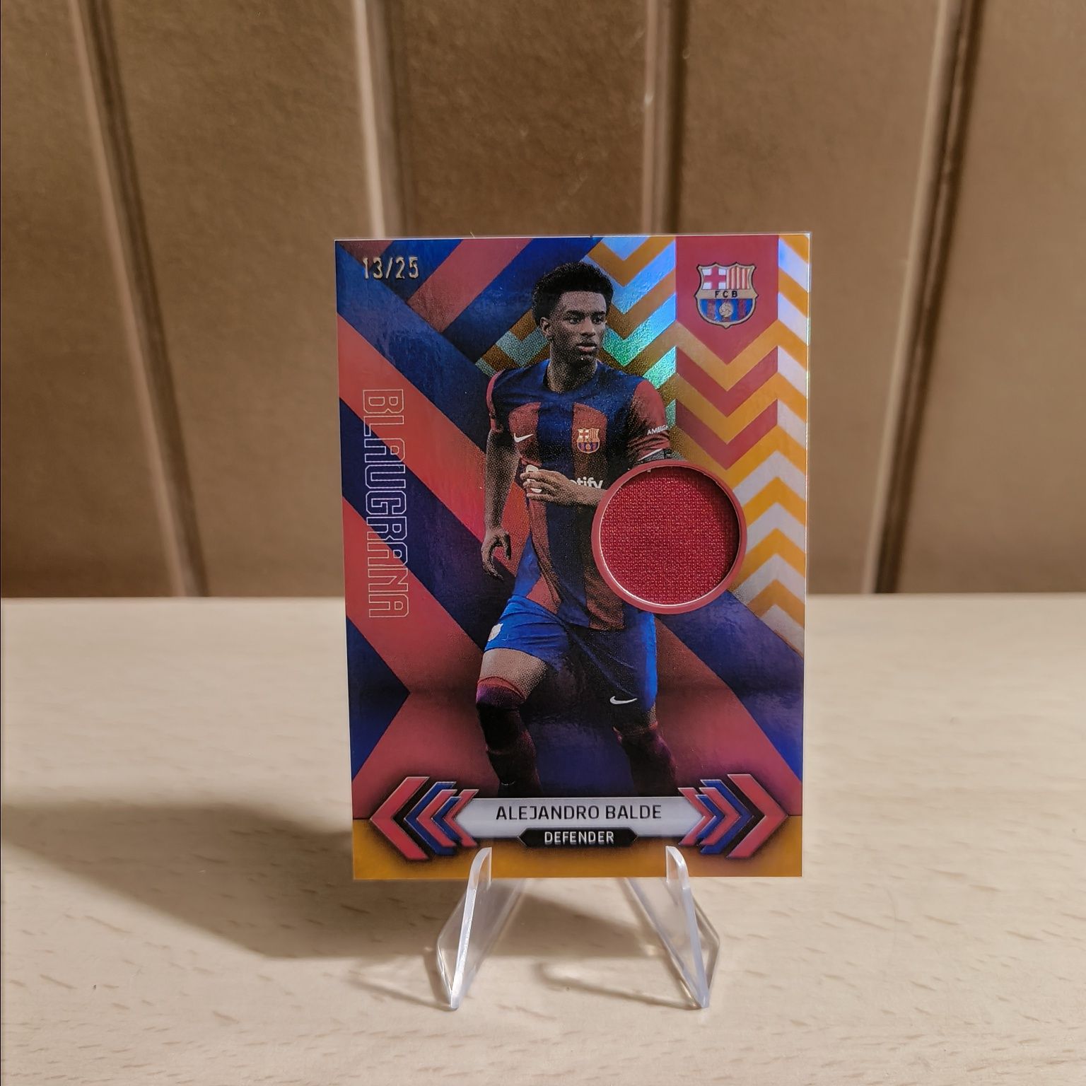 Alejandro Balde Blaugrana Relic Card /25 Barcelona Team Set
