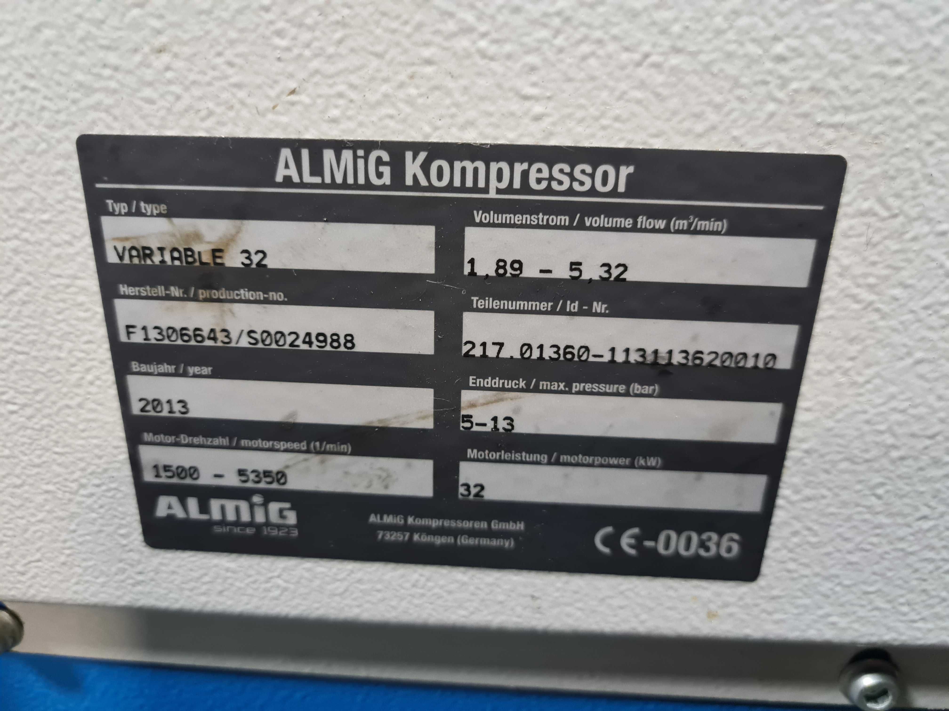 Kompresor śrubowy ALMIG VARIABLE 32  32 kw, 2013r