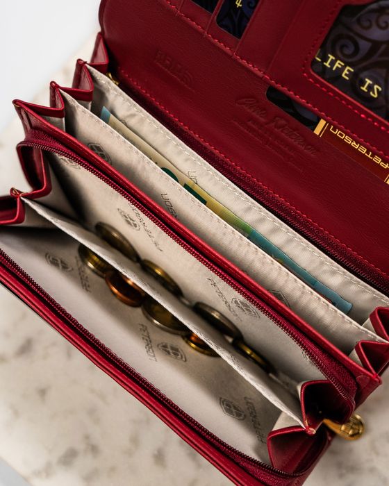 portfel damski skórzany ptn ph20-1-sh-1840 red