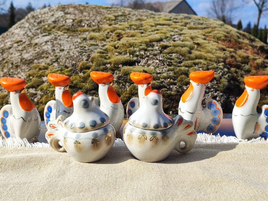 Solniczka KURA porcelanowa ZSRR,Połonne