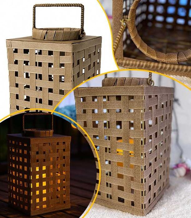 Lampion Rattanowy z uchwytem zawieszany