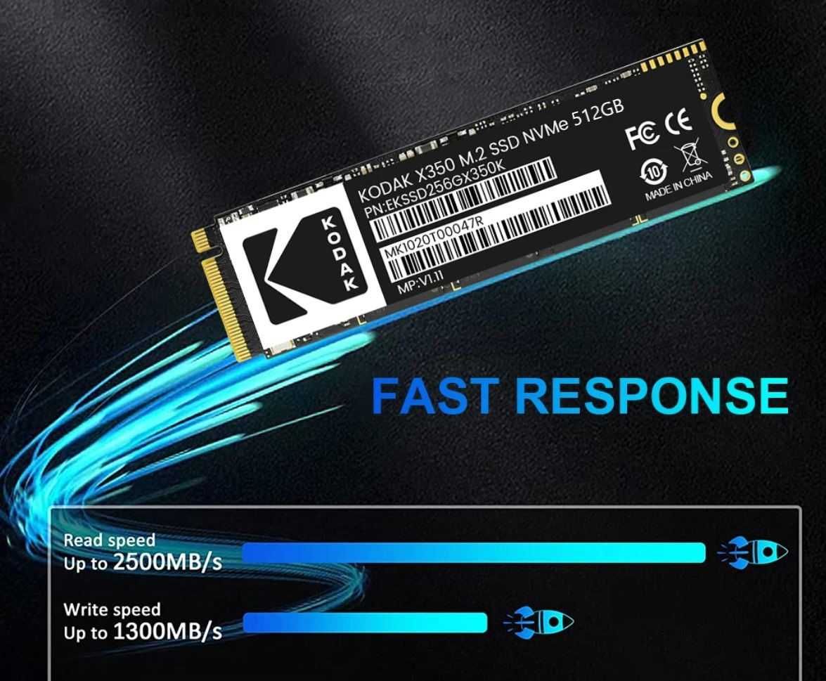 Dysk wewnętrzny SSD KODAK 512GB M.2 NVMe 2280 PCIe 3x4 SZYBKI NOWY