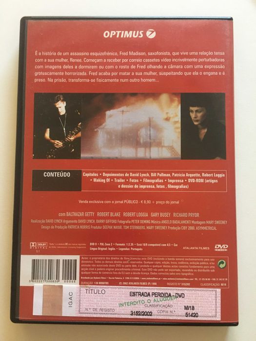 DVD filme - Lost Highway (Estrada Perdida) - NOVO