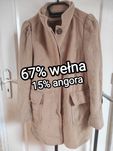 Jasny wełniany płaszcz z angora Zara