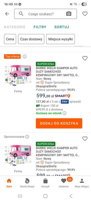 BARBIE wielki kamper auto Duży kamper 3W1