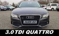 Audi A4 3.0 TDI 300KM Quattro Avant ZobaczFILM Zarejestrowany Xenon ŁadnyStan