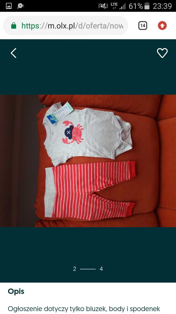 NOWE ciuszki dla chłopca roz. 74 Bluzki, body i spodenki.
