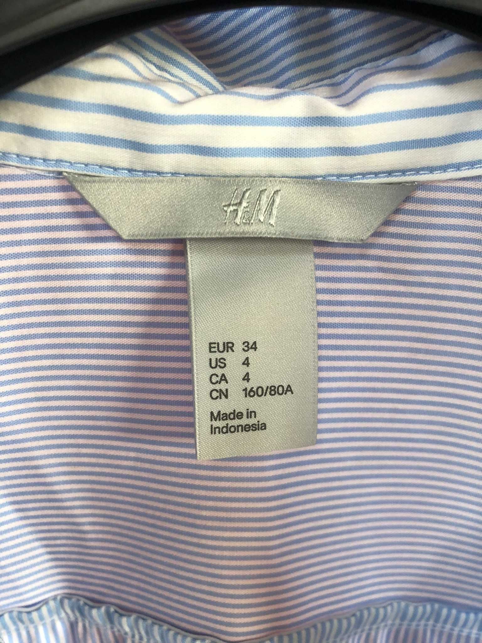 Koszula damska H&M, niebieska w prążki, rozmiar 36