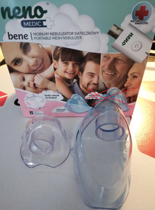 Maska Dla Dziecka Do Nebulizatora / Inhalatora NENO BENE 2 szt. Nowe