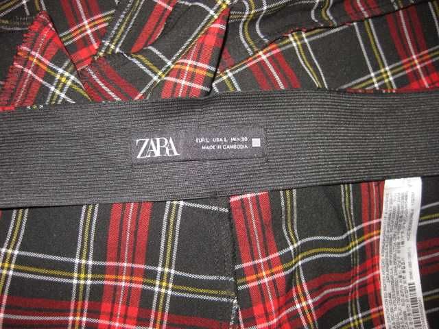 L Zara Зара штани Сліми вобтяжку стрейч еластичні як лосіни в клітинку