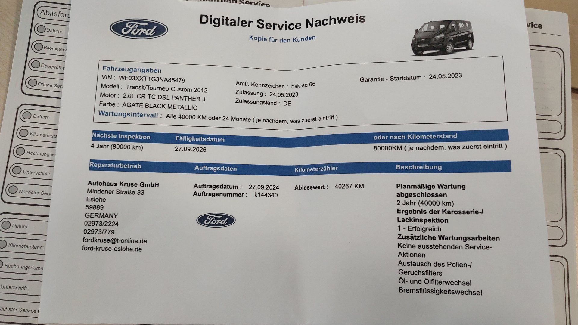 Ford Tourneo Custom L1 8 osobowy serwisowany