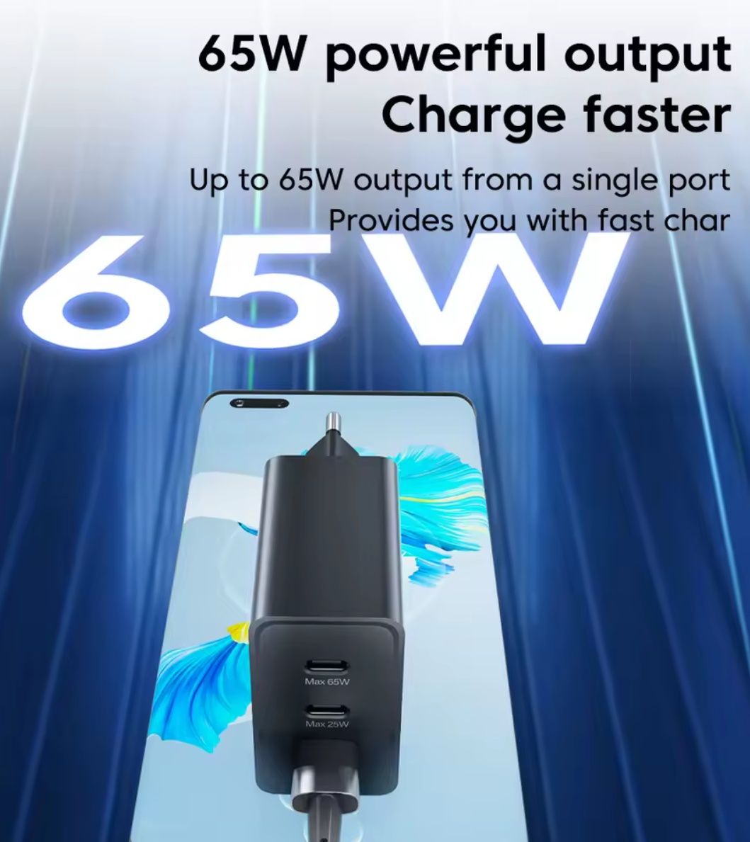 Зарядное устройство 65w "OLAF" с тремя портами QC3.0