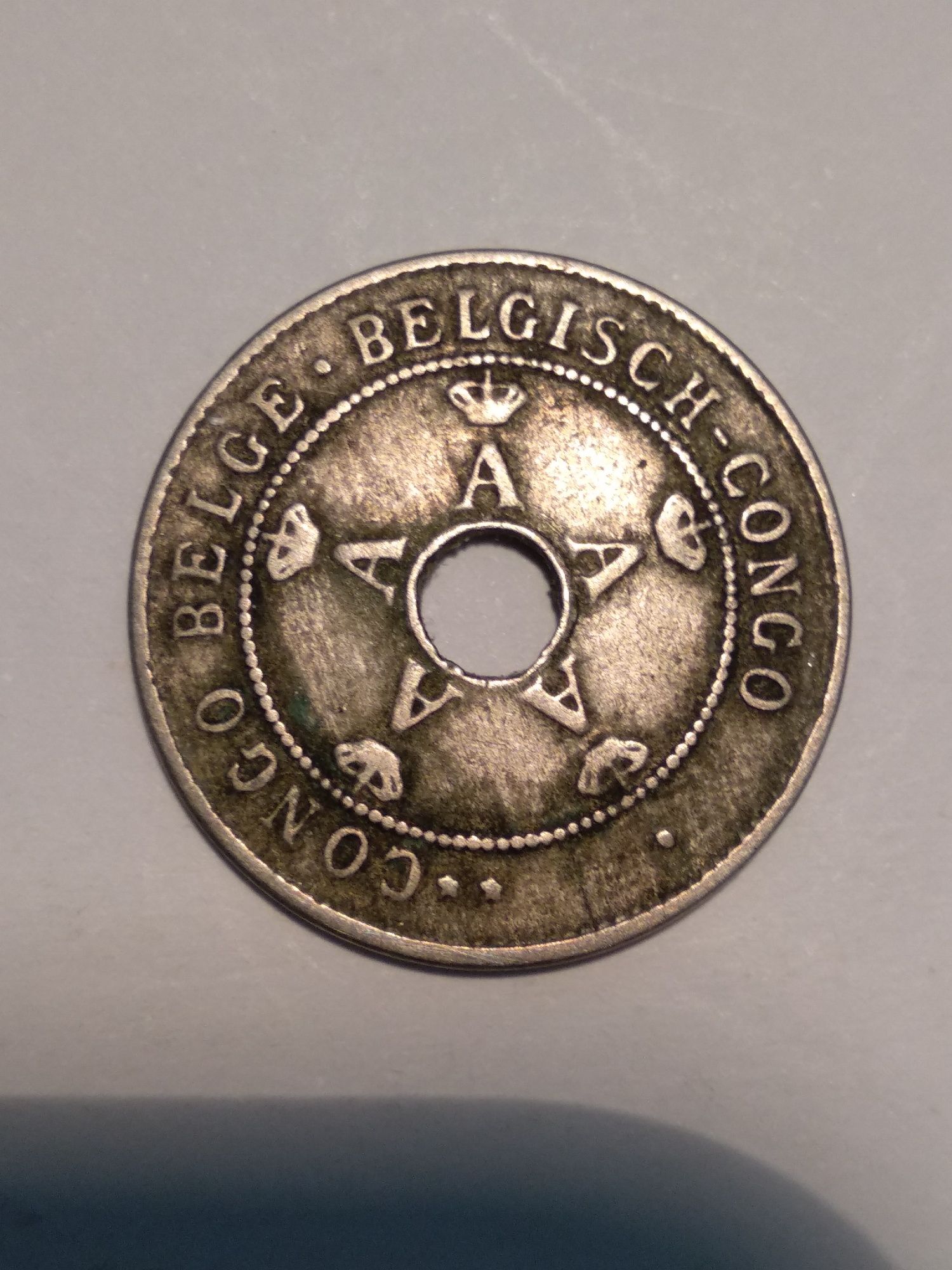Moeda de 10 centimes 1911 do Congo Belga