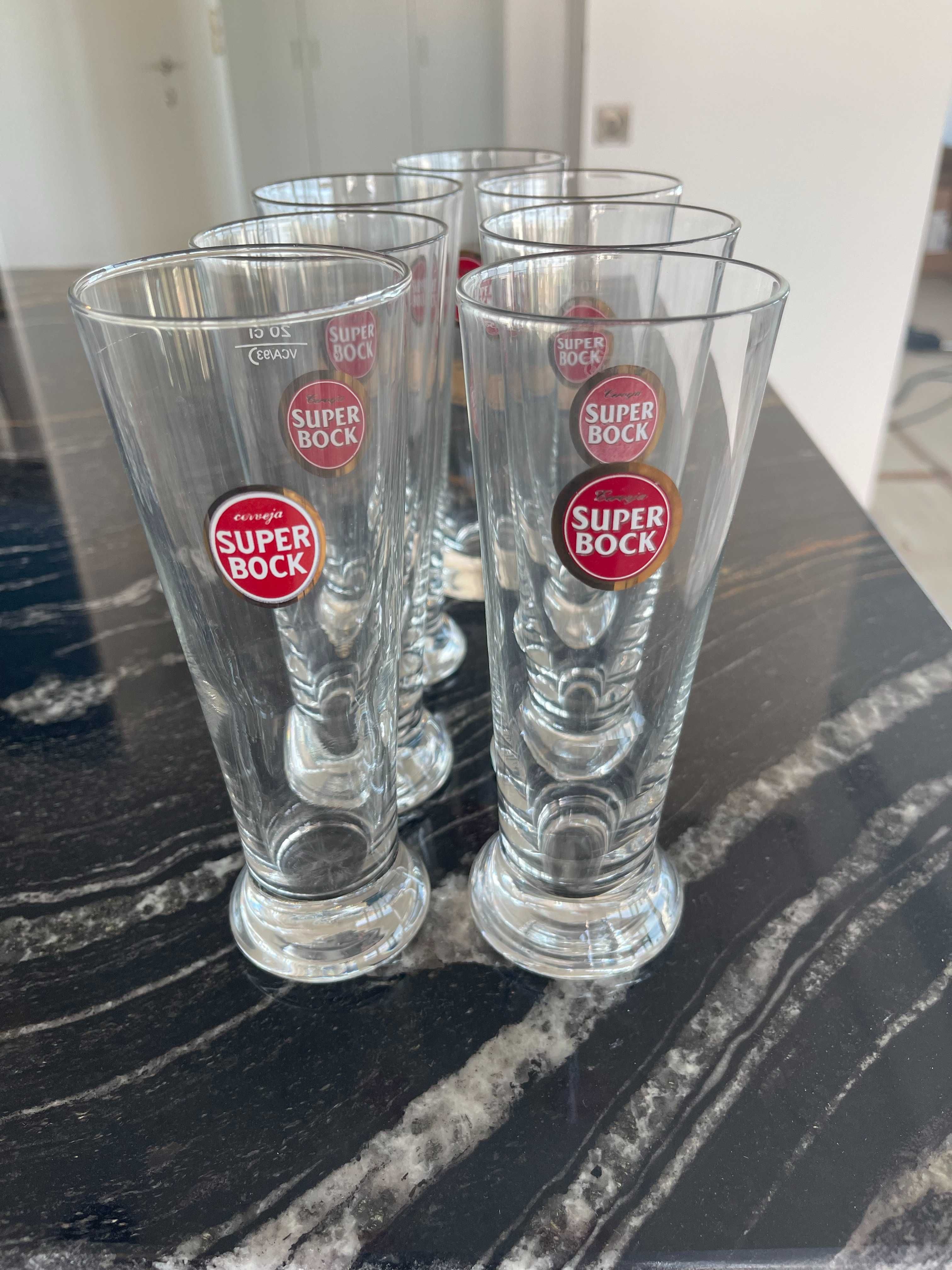 Conjunto de 7 copos a cerveja Super Bock