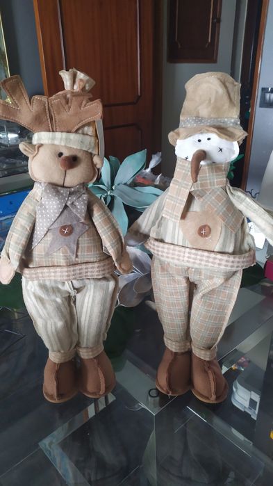 2 bonecos altos novos decoração de natal ou inverno
