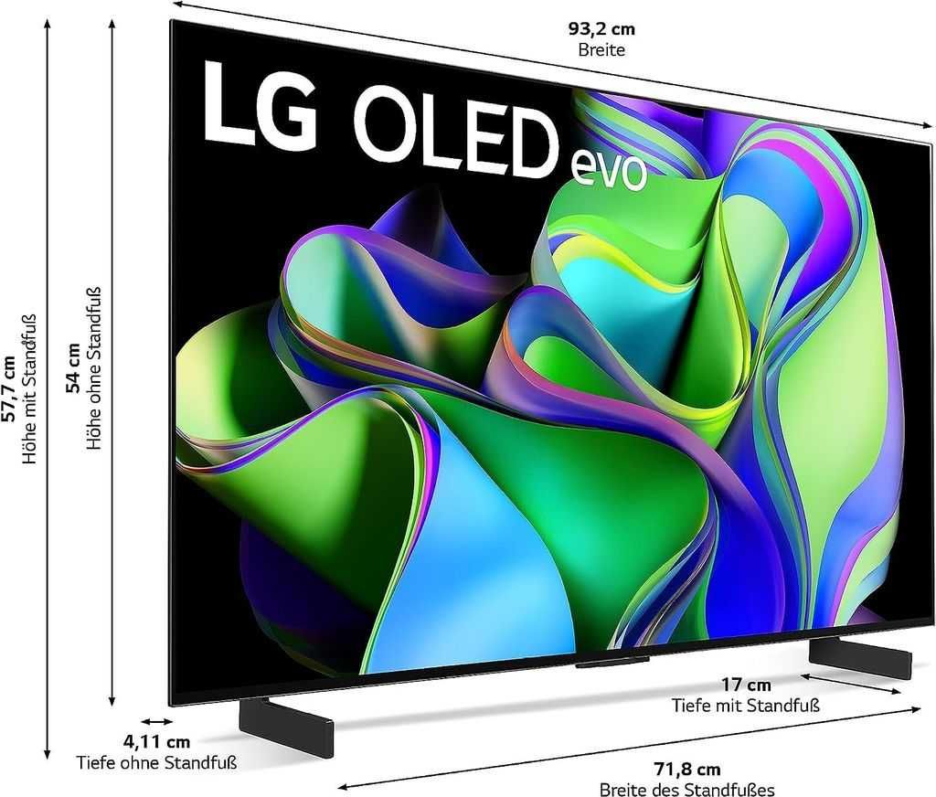 Телевізор 42 дюйми LG OLED42C37LA (Smart TV OLED 120Hz 4К Bluetooth)