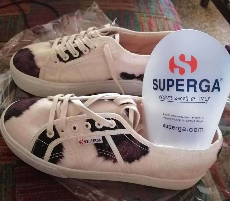 Стильные кеды Superga 2790 в коровий принт 27 см стелька