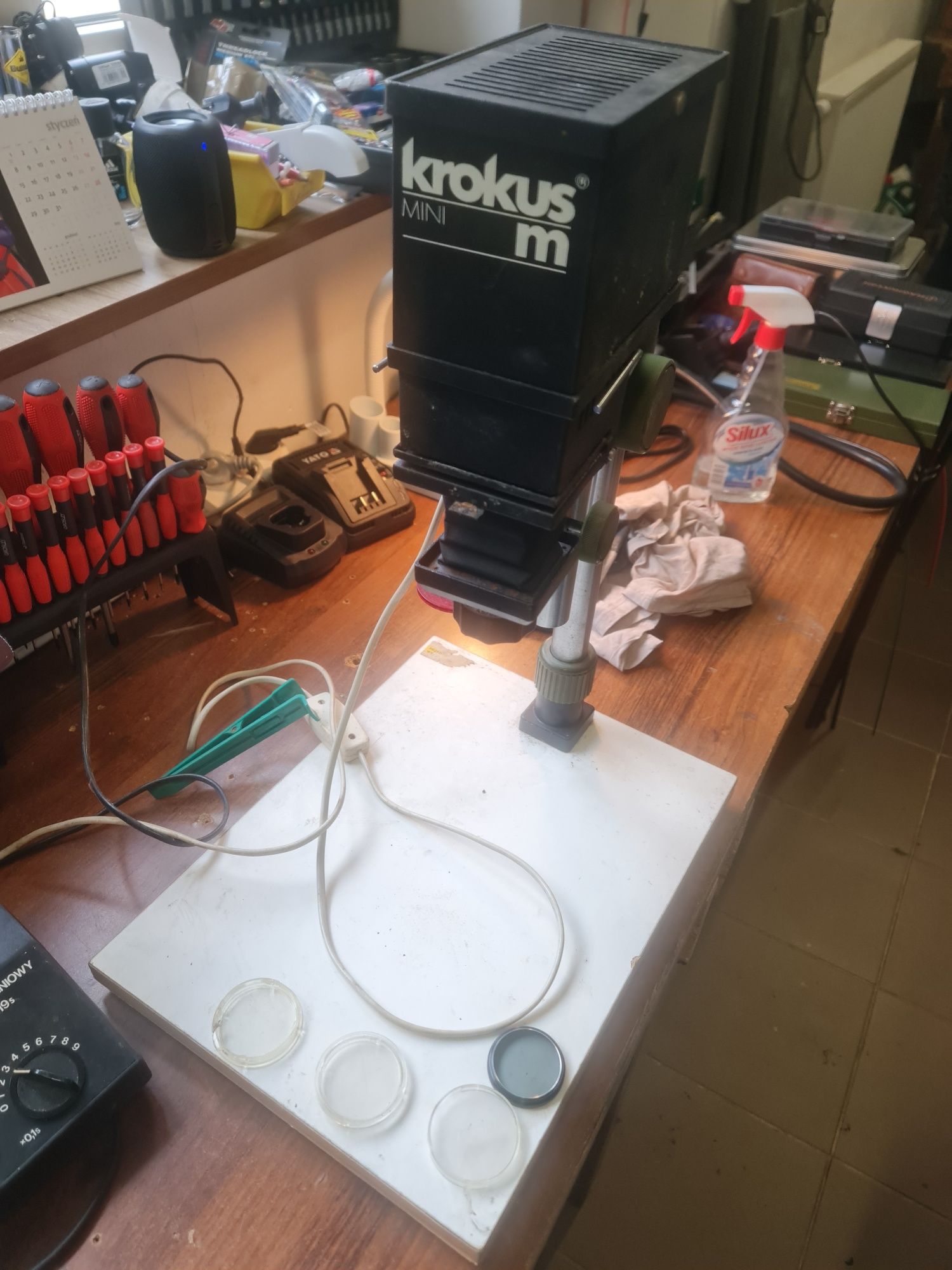 Powiekszalnik krokus mini prl z elektronicznym zegarem ciemniowym