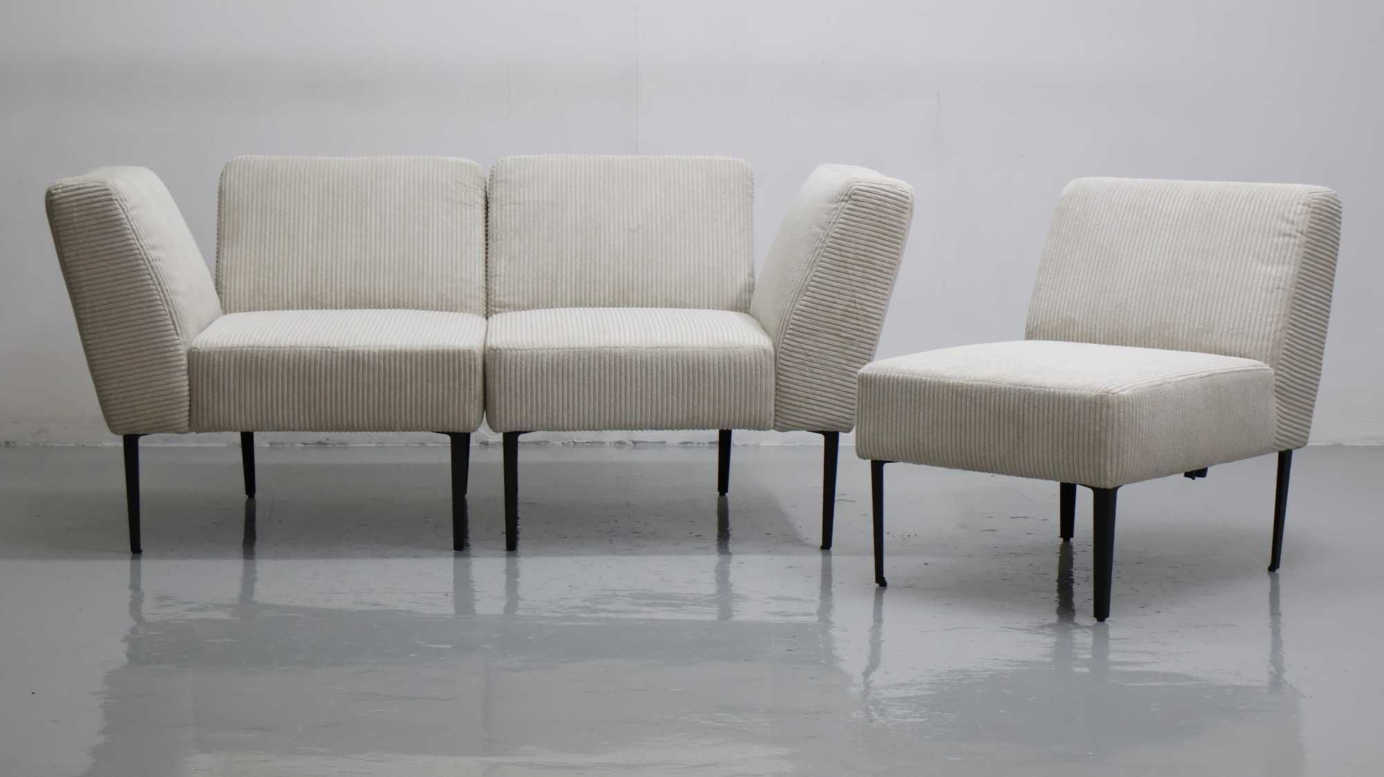 TBG Nowa sofa 3 osoboa lub 2 osobowa fotel sztruks MODUŁOWE sof puzzle