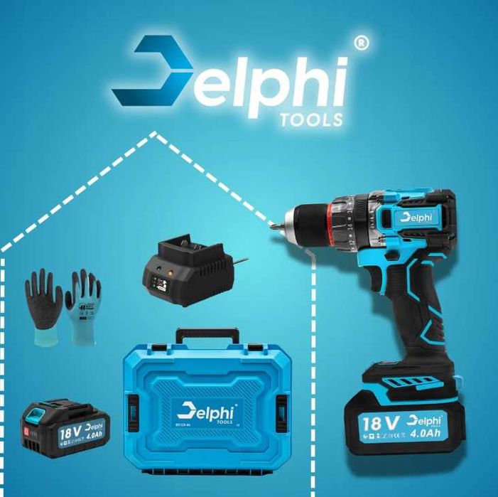 Wiertarko-wkrętarka akumulatorowa 18V 4Ah udarowa bezszczotkowa Delphi
