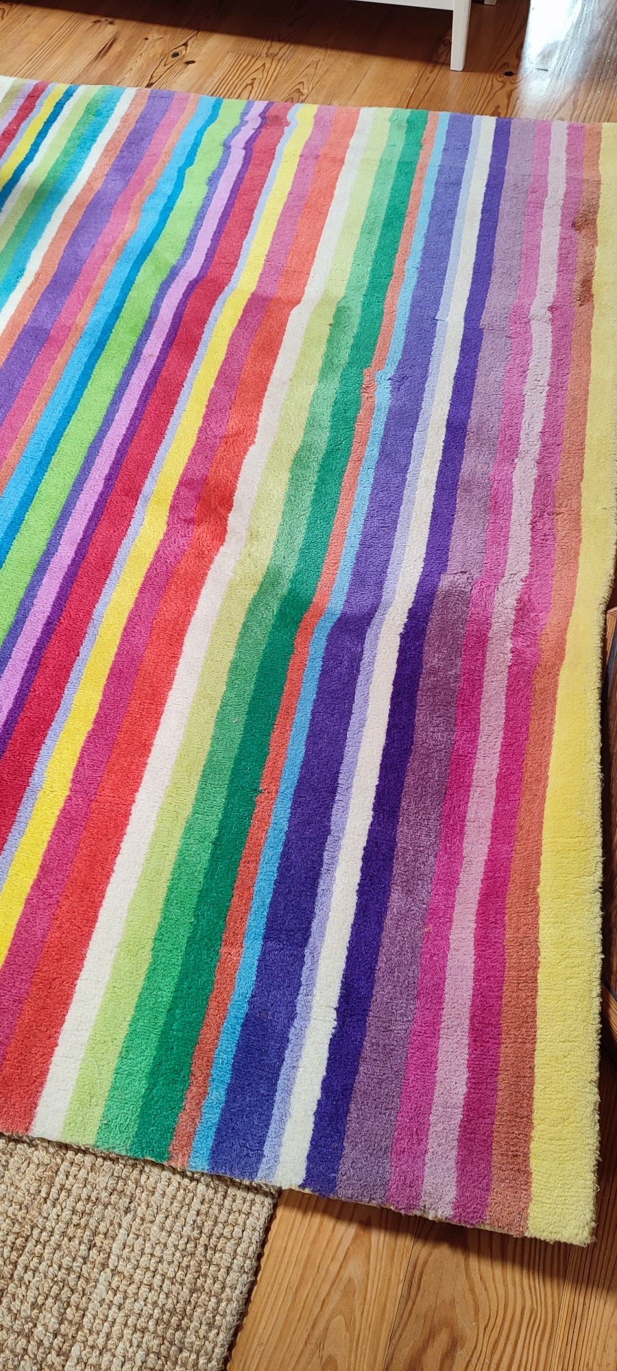 Tapete IKEA lã riscas coloridas