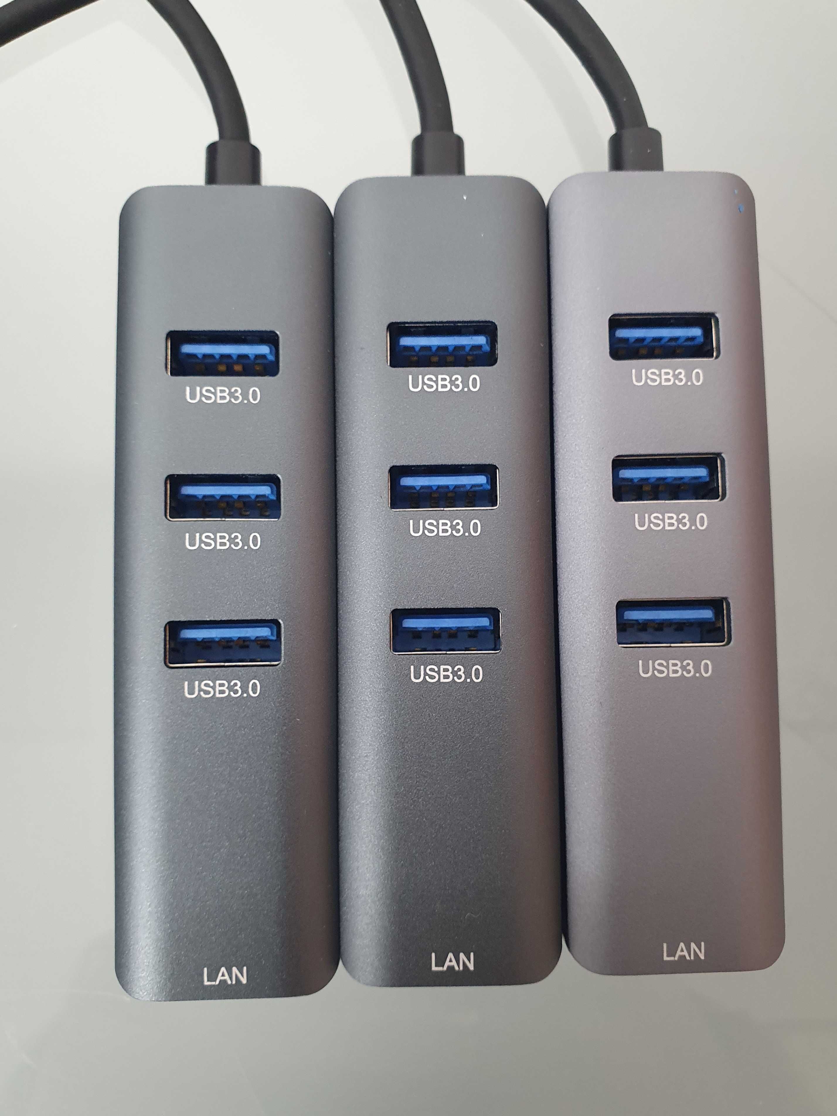 Koncentrator HUB USB 3.0 LAN RJ45 aluminiowy