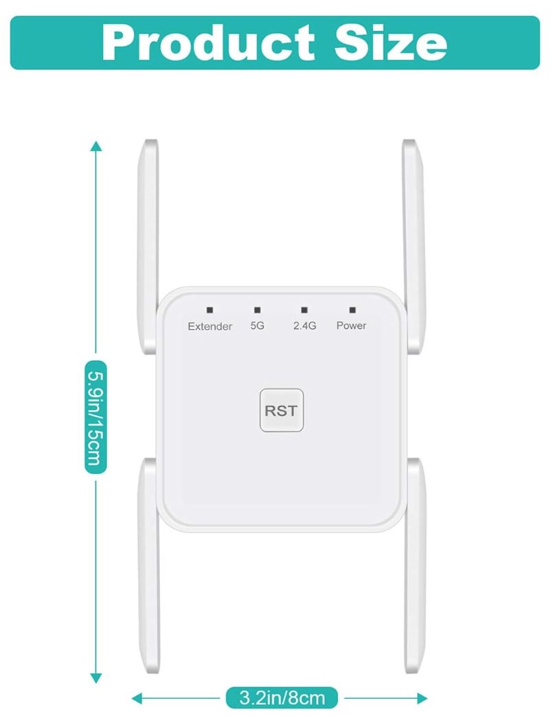 Wzmacniacz Sygnału Wifi Repeater 2.4G / 5G 300 Mbps