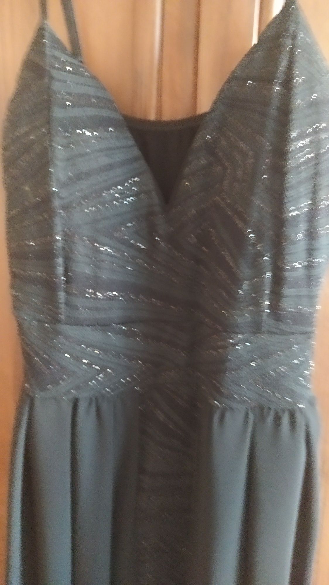 Nowa sukienka 2w1 mini brokatowa i maxi  szyfon r. S