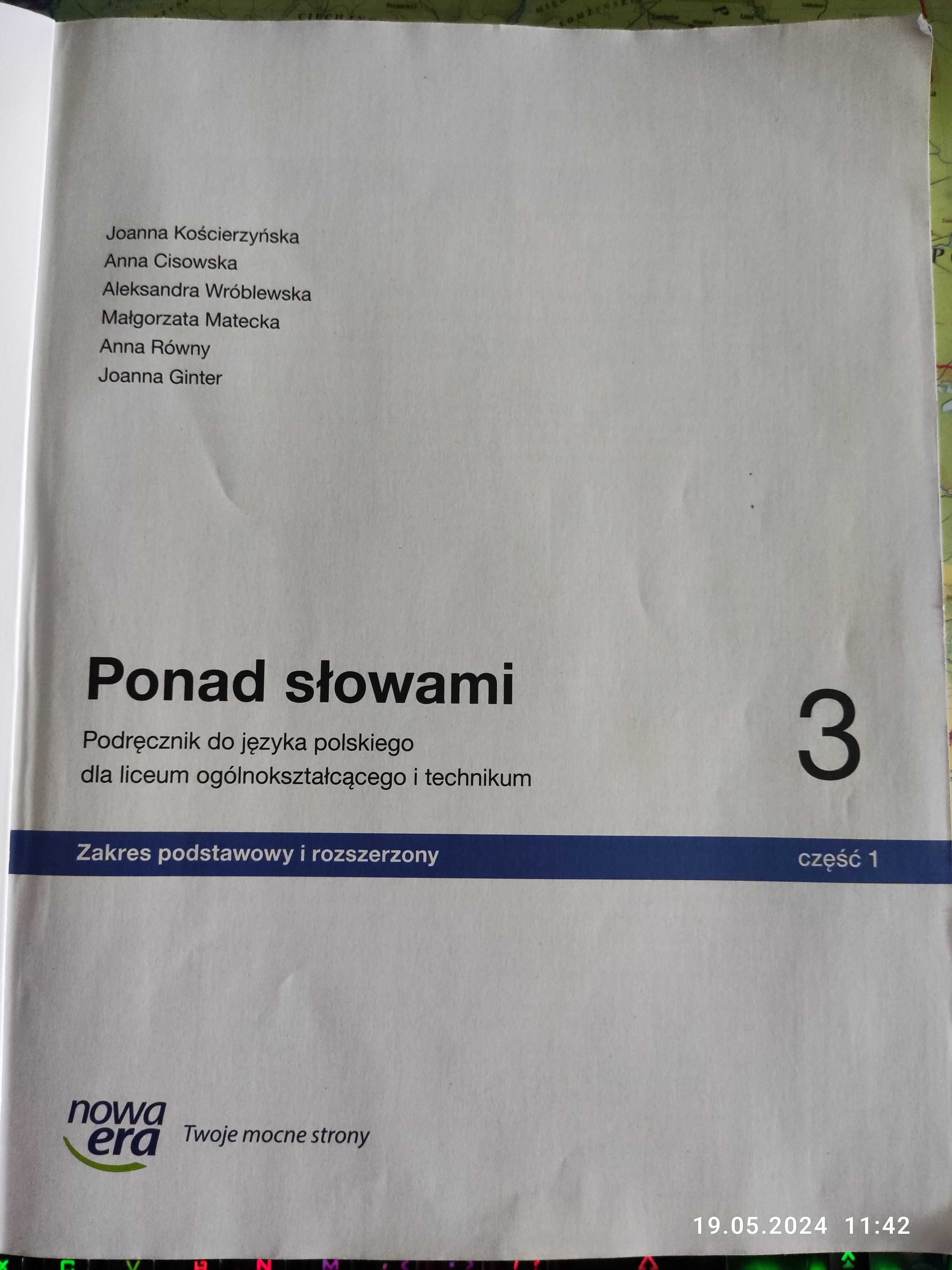 Podręcznik Ponad słowami. Język polski. Klasa 3. Część 1