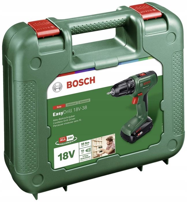 Wiertarko Wkrętarka Bosch Easydrill 18v 38 Nm + Walizka + Akumulator 2
