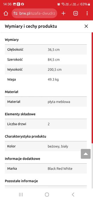 Szafa biała Loksa brw
