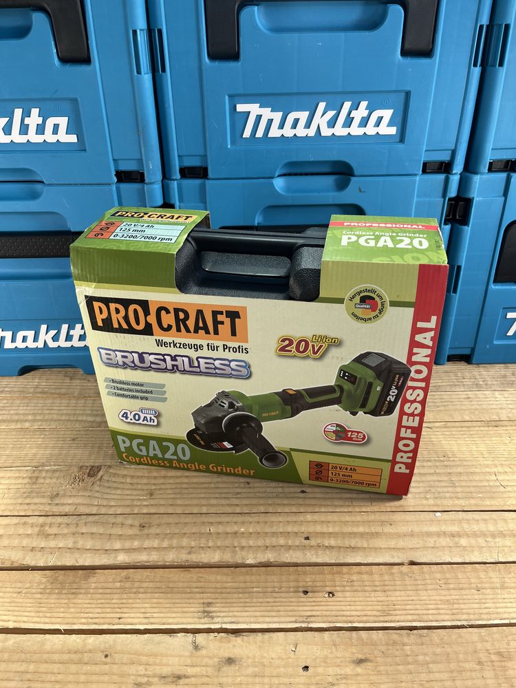 Акумуляторна болгарка ушм 125 мм Procraft PGA20 (Brushless)