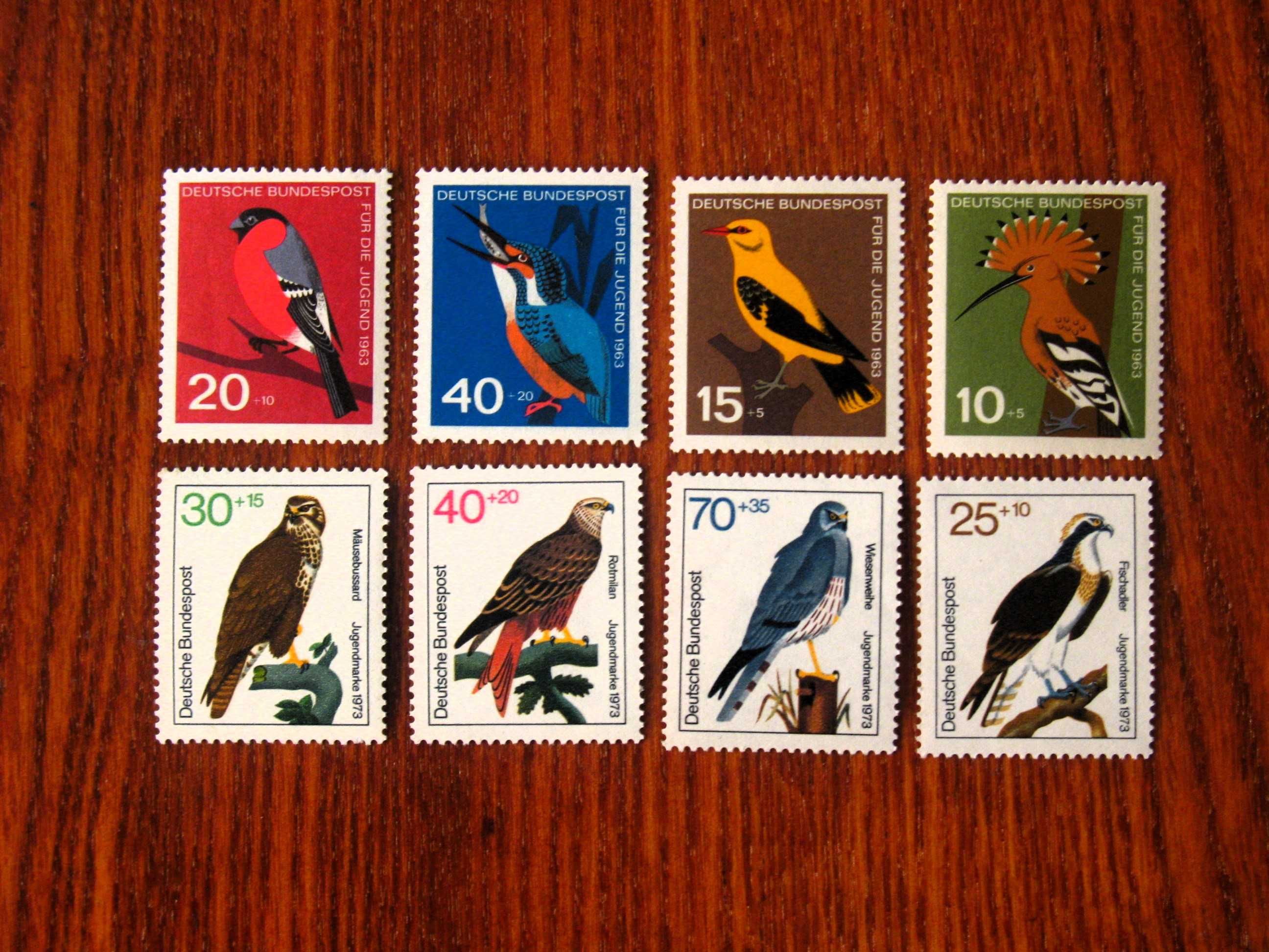 Добірка марок Фауни Німеччина, 9 серій