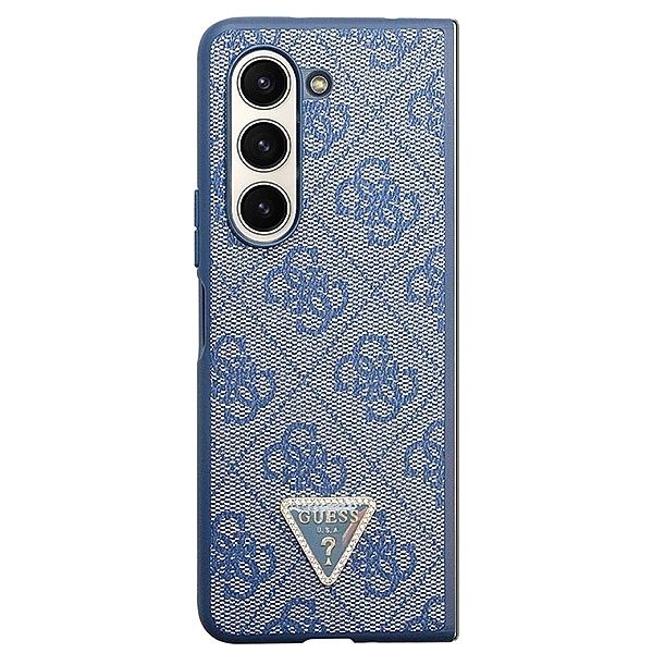 Etui Guess 4G Triangle Strass na Samsung Galaxy Z Fold 5 - niebieskie