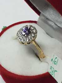 Piękny złoty pierścionek z cyrkoniami złoto 585 rozmiar 15