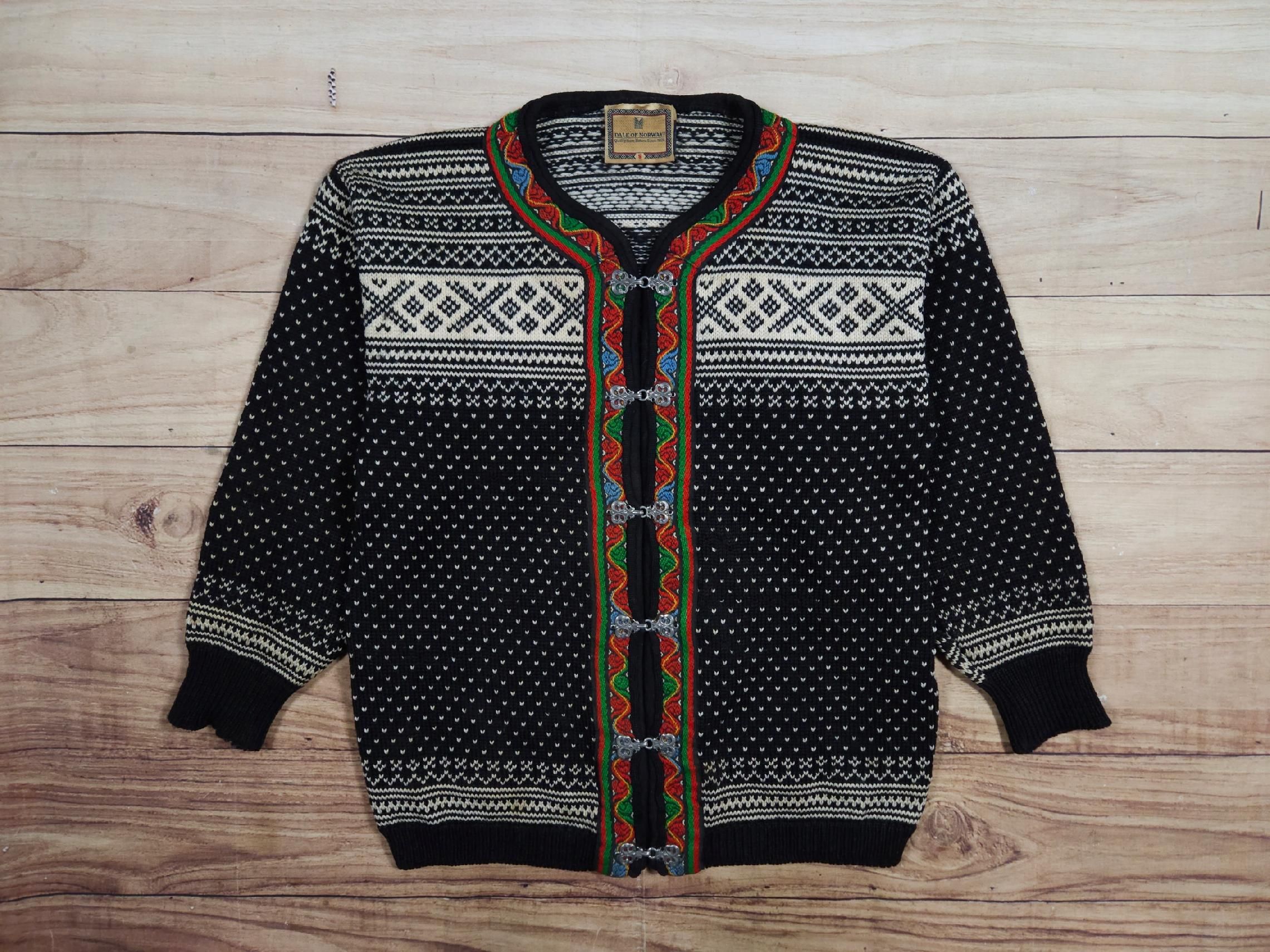DALE Of Norway Classic Sweter Wełniany Rozpinany Wzór r. S