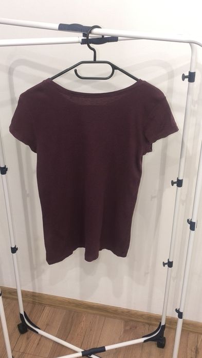 Bawełniana Koszulka Burgundowa z kieszonką rozmiar M