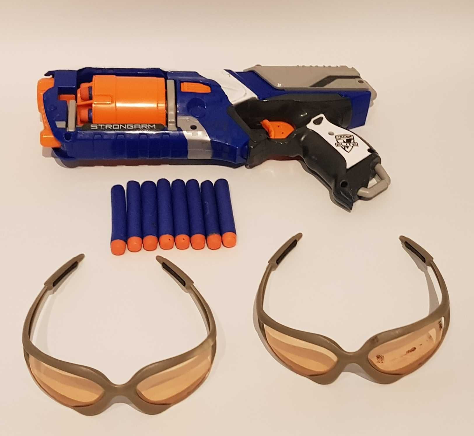 Pistolet nerf strongarm+okulary