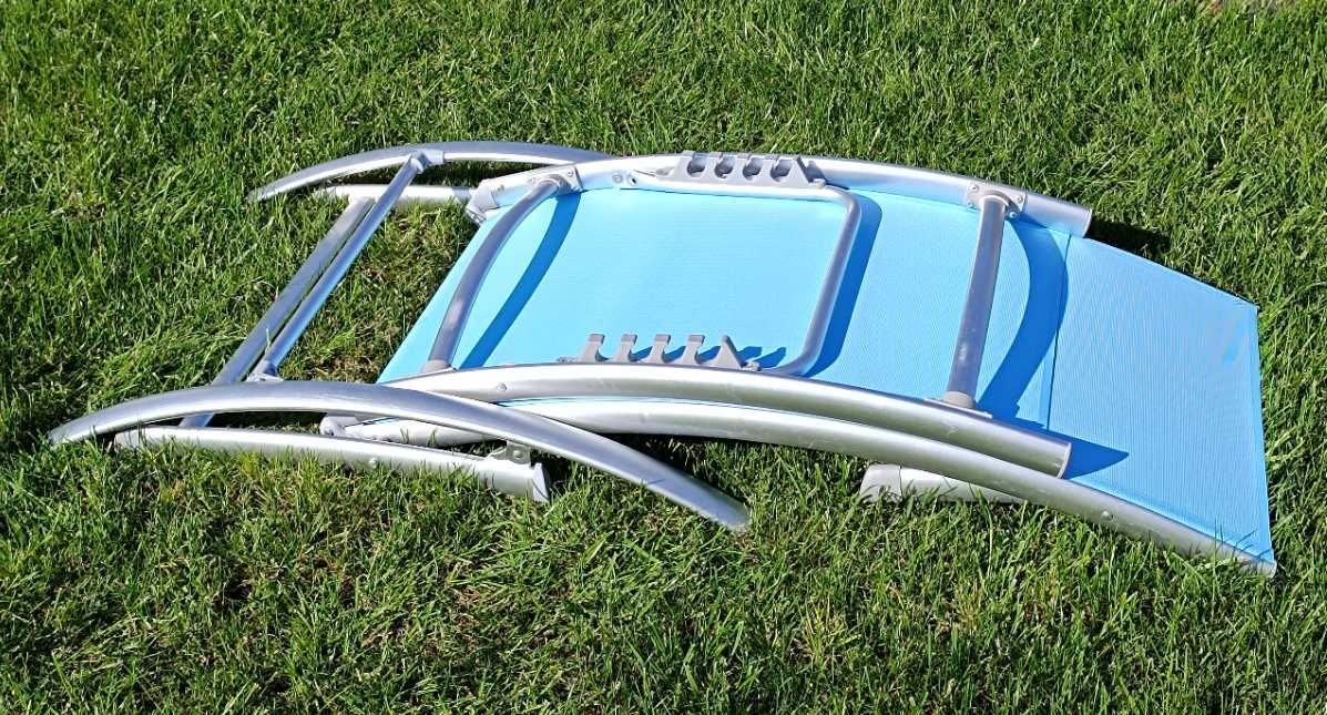 Łóżko leżak leżanka ogrodowa ogrodowa plażowa aluminium 5 pozycji