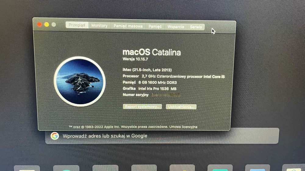 iMac 21,5 cali - late 2013,  Intel Core i5 2,7 GHz / 500 Gb  SSD !!