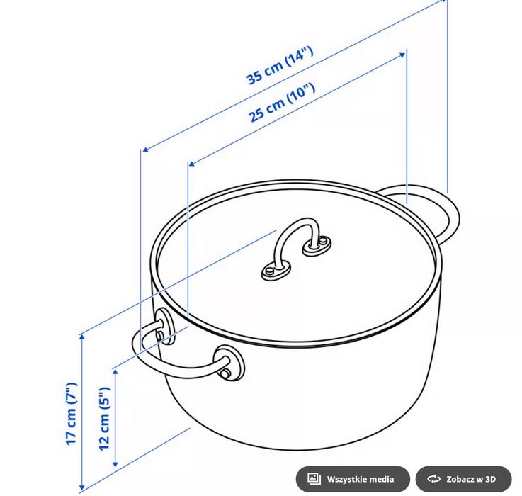 IKEA FINMAT Garnek z pokrywką, miedź/stal nierdz, 5l